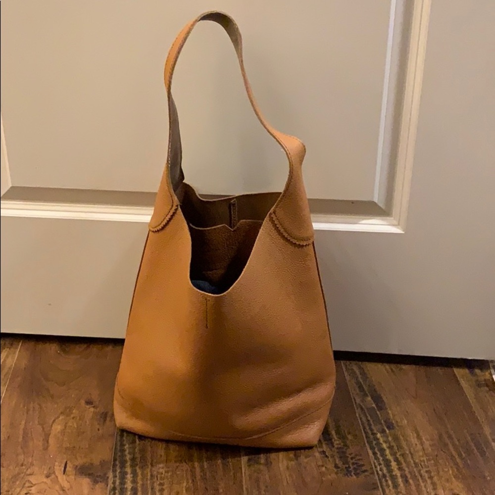 J. Crew Leather Bucket Tote